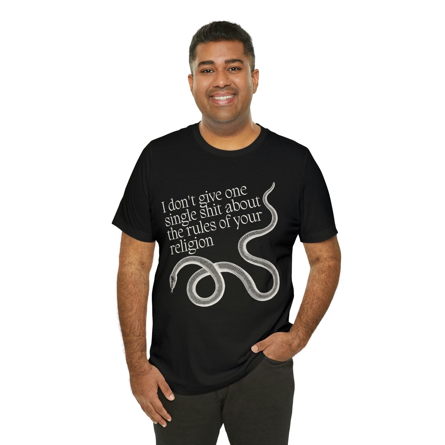 I Don't Give One Single Sh*t About the Rules of Your Religion Unisex Short Sleeve Tee [Multiple Color Options]