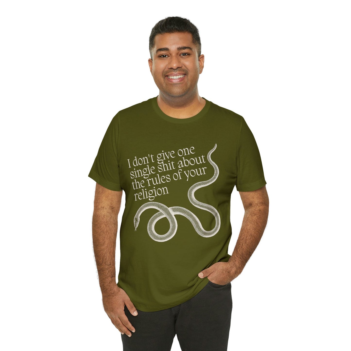 I Don't Give One Single Sh*t About the Rules of Your Religion Unisex Short Sleeve Tee [Multiple Color Options]