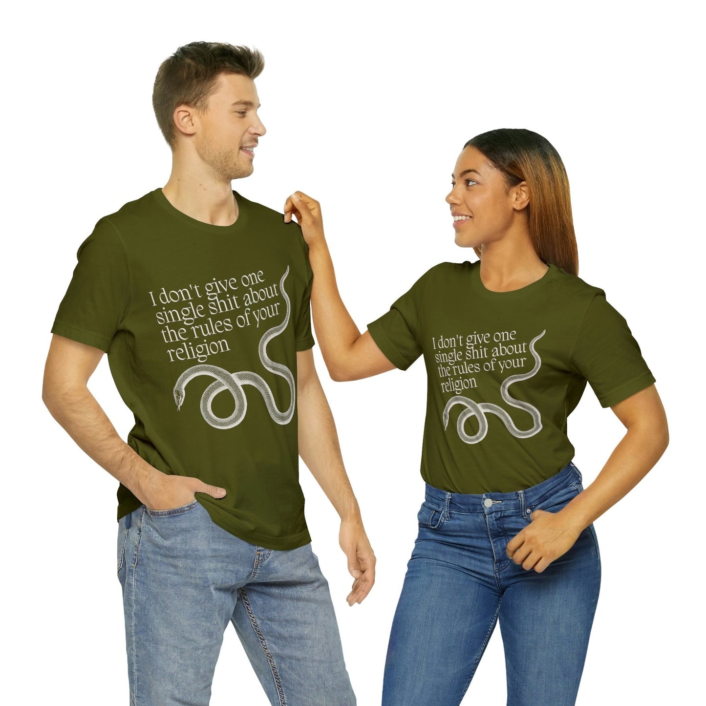 I Don't Give One Single Sh*t About the Rules of Your Religion Unisex Short Sleeve Tee [Multiple Color Options]