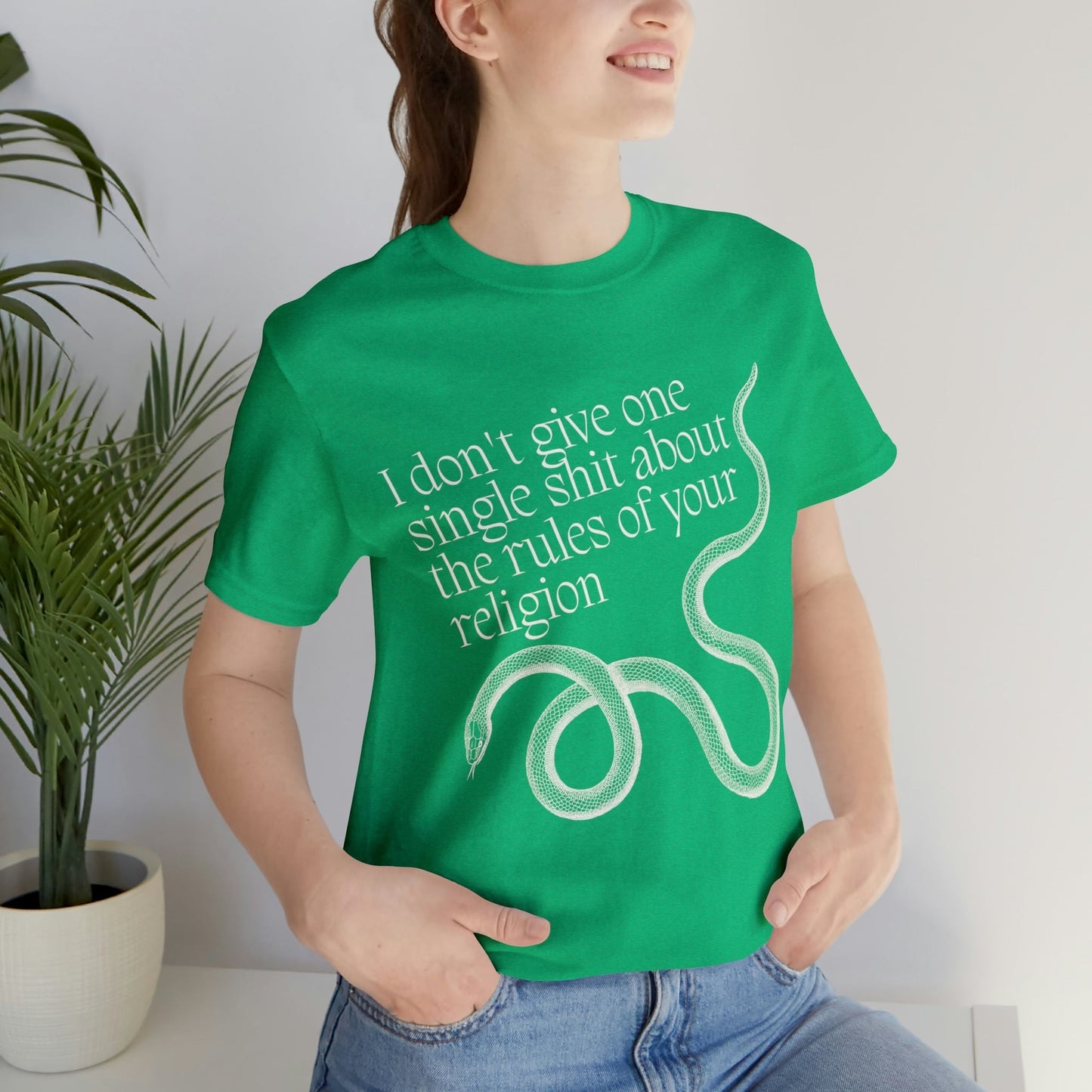 I Don't Give One Single Sh*t About the Rules of Your Religion Unisex Short Sleeve Tee [Multiple Color Options]