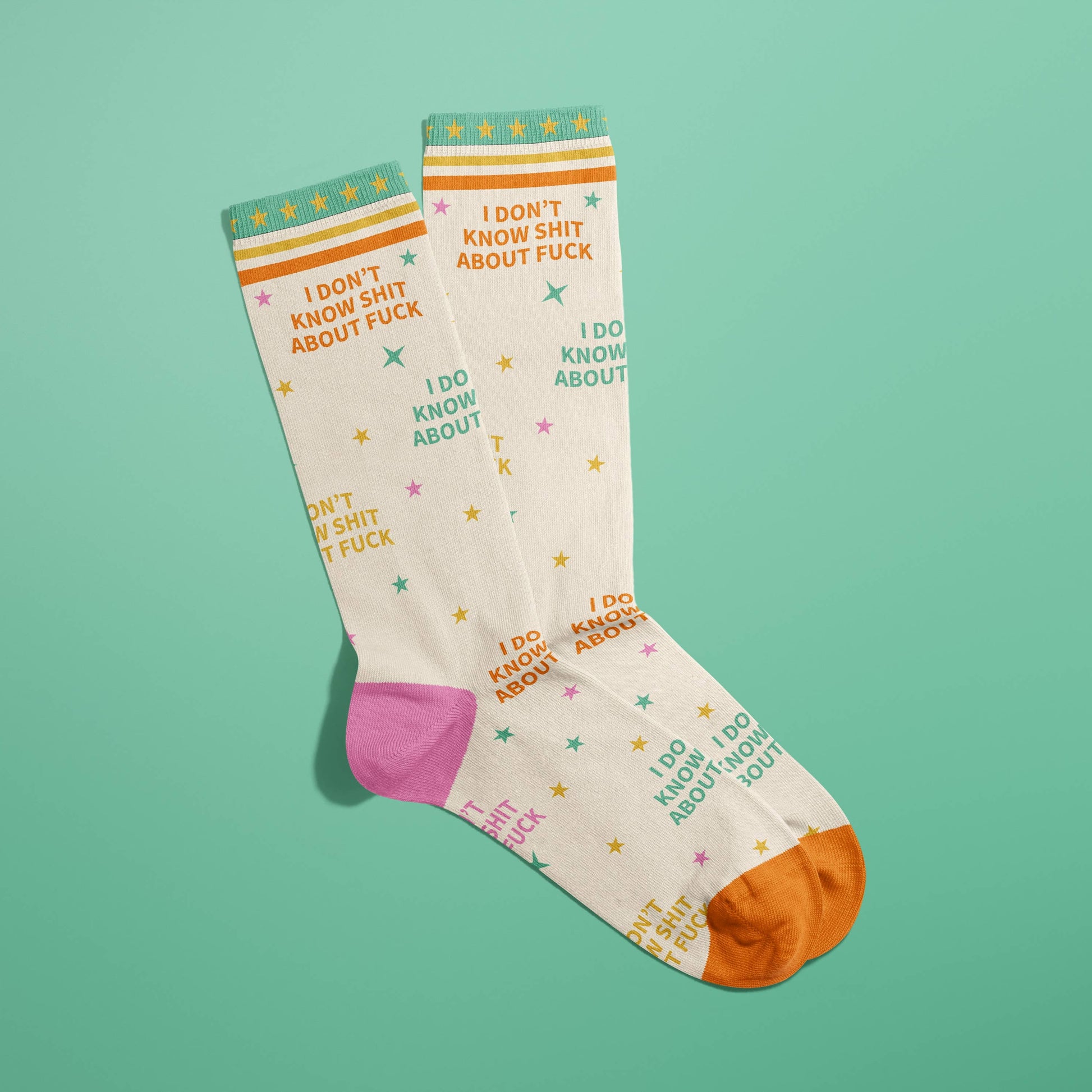 I Don't Know Shit About Fuck Women's Crew Socks | Novelty Funny Sock