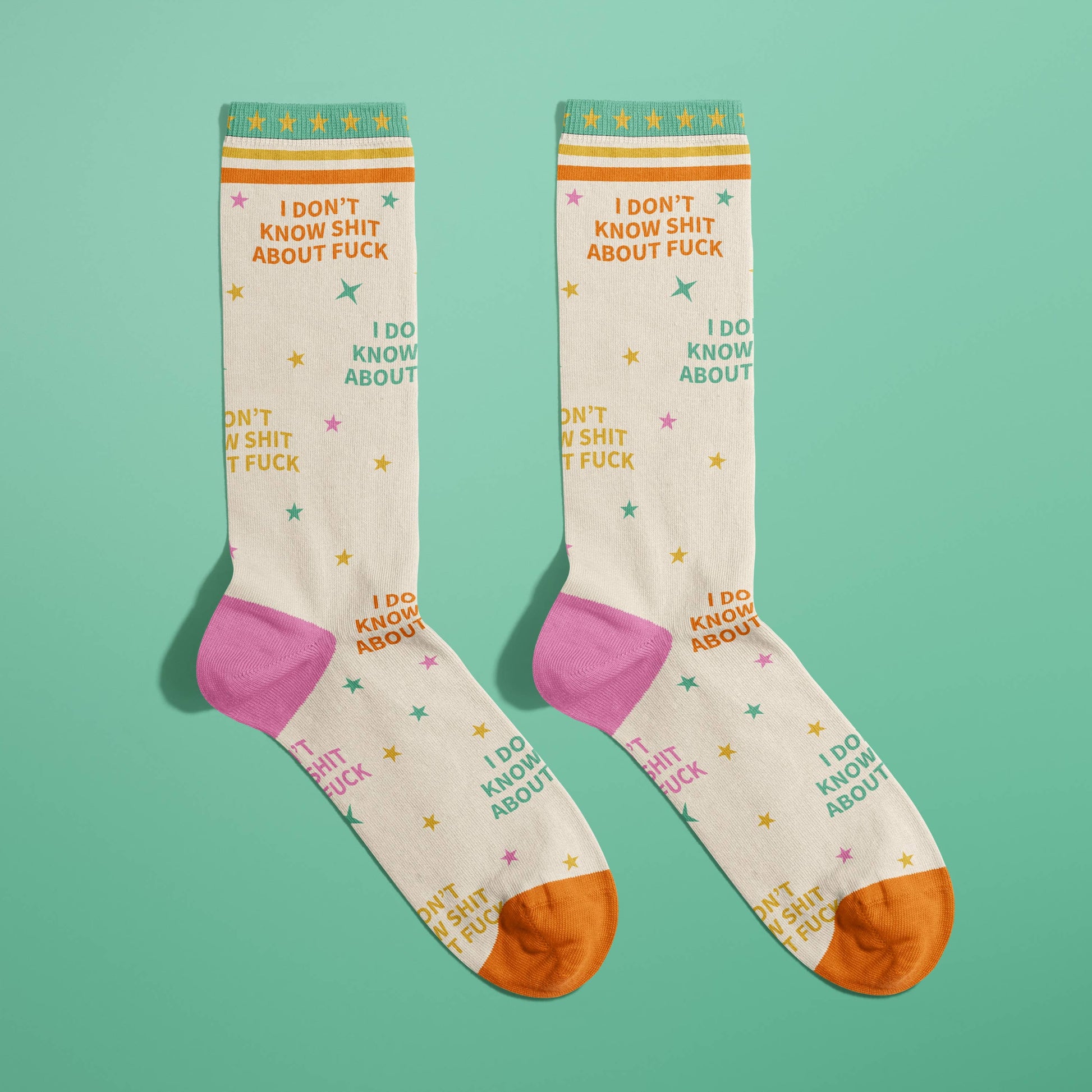I Don't Know Shit About Fuck Women's Crew Socks | Novelty Funny Sock