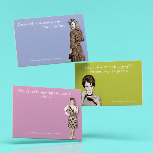 I Don't Like Morning People, Don't Make Me Repeat Myself, Underestimate Me Sticky Notes Set Memo Pads Strong Adhesive | 2-7/8 x 4-3/8 inches | Pack of 3