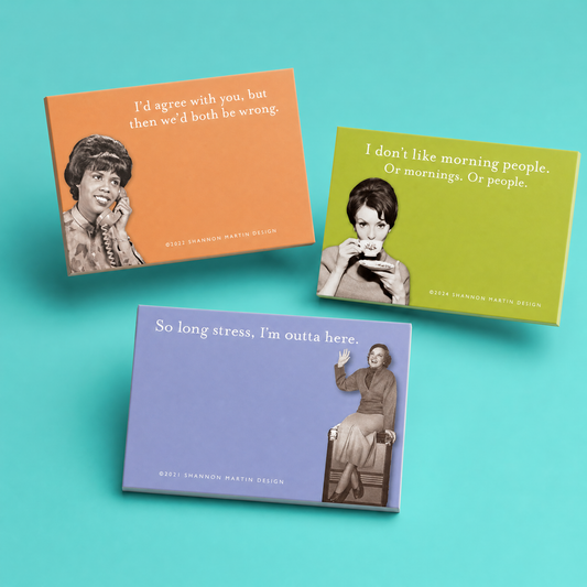 I Don't Like Morning People, So Long Stress, I'd Agree with You Sticky Notes Set Memo Pads Strong Adhesive | 2-7/8 x 4-3/8 inches | Pack of 3