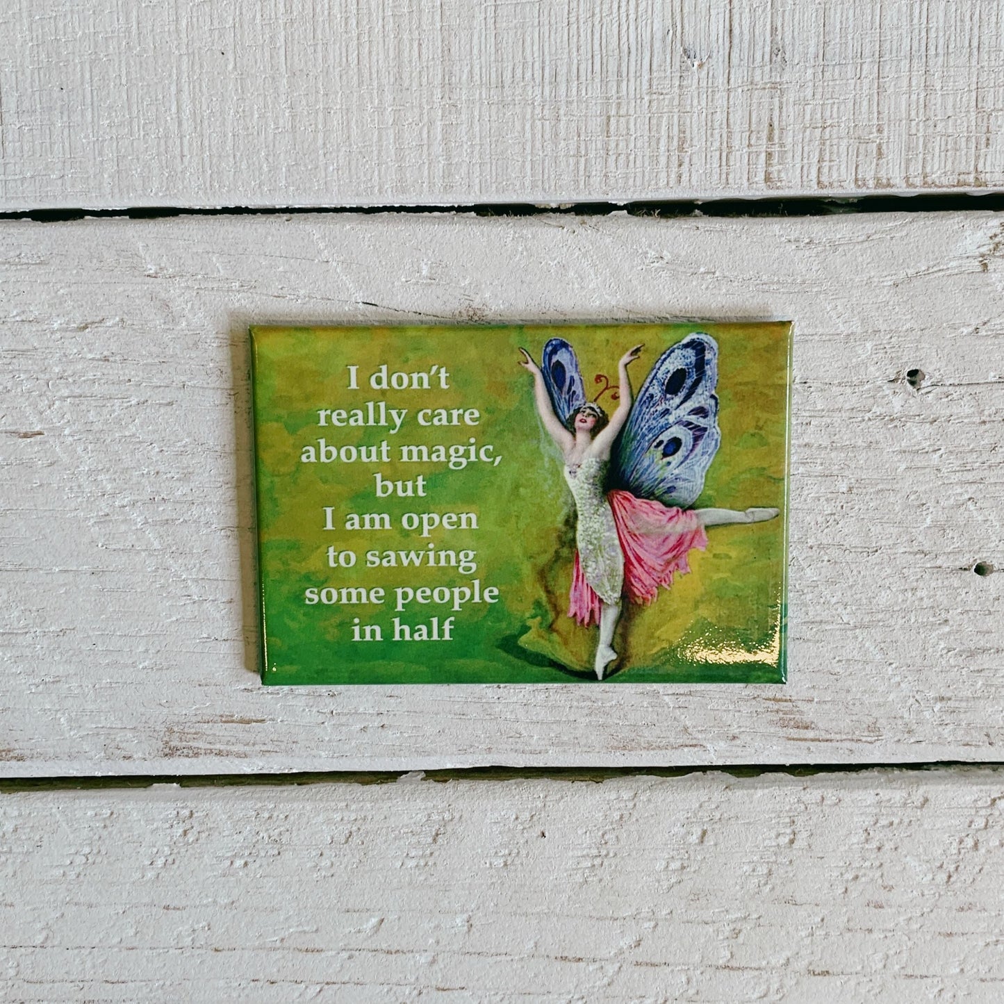 I Don't Really Care About Magic Rectangular Magnet | Magnetic Surface Fridge Magnet Decor | 3" x 2"