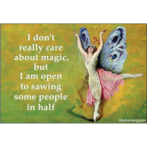 I Don't Really Care About Magic Rectangular Magnet | Magnetic Surface Fridge Magnet Decor | 3" x 2"