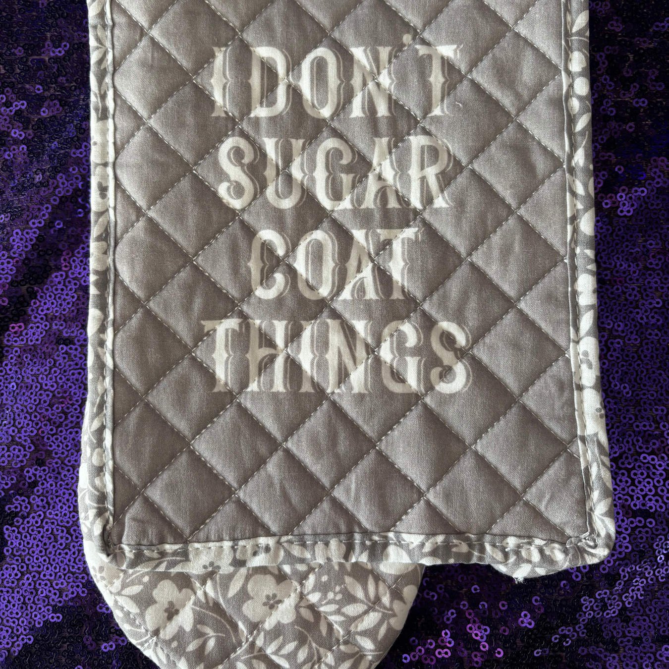 I Don't Sugar Coat Things Pot Holder & Oven Mitt Set | Floral Oven Gloves Potholders for Kitchen