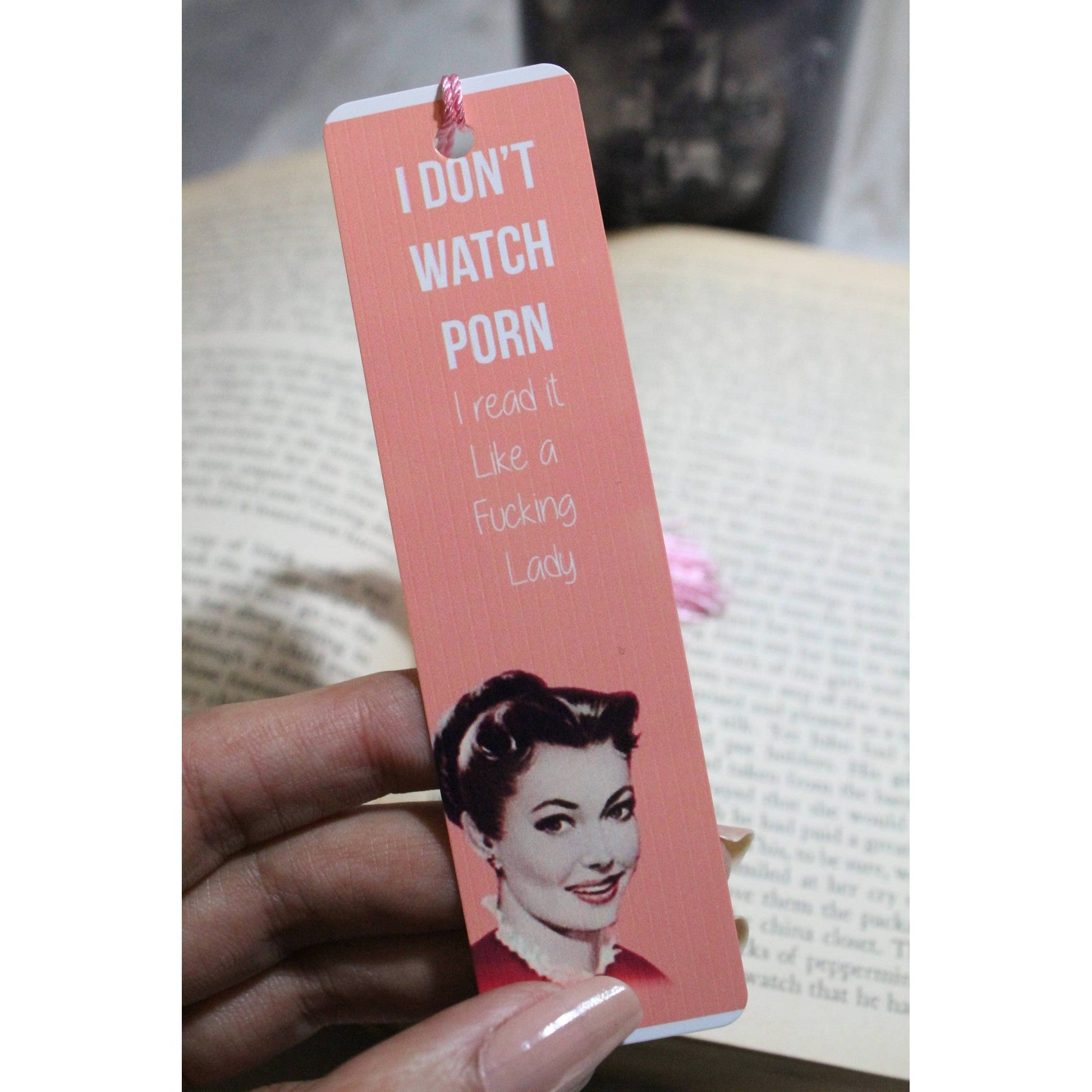 I Don't Watch Porn Hand Printed Metal Bookmark | One Sided Design Book Lovers Bibliophile Marker