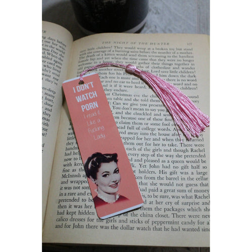 I Don't Watch Porn Hand Printed Metal Bookmark | One Sided Design Book Lovers Bibliophile Marker