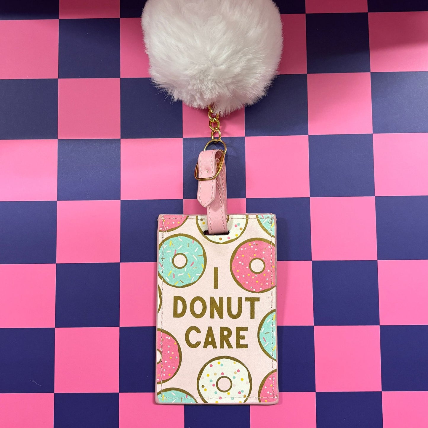 I Donut Care with Pompom Travel Luggage Tag