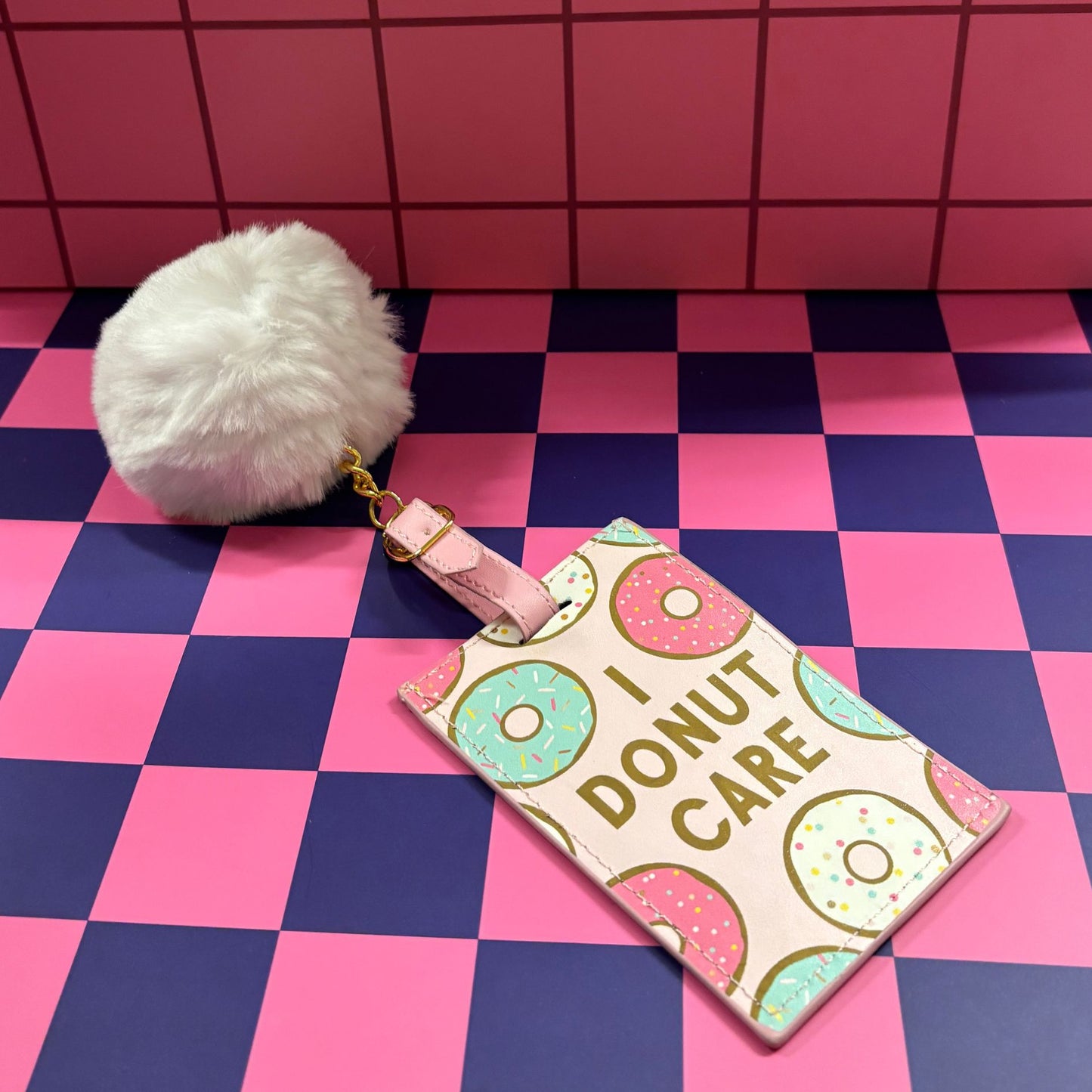 I Donut Care with Pompom Travel Luggage Tag