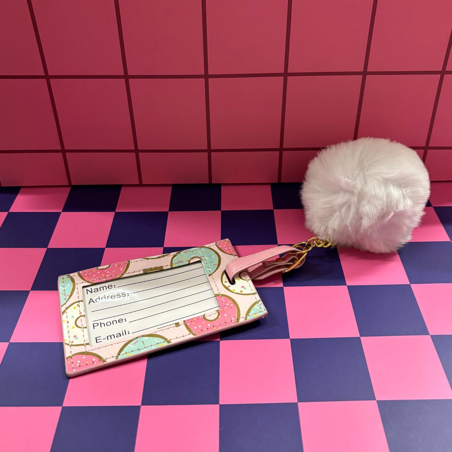 I Donut Care with Pompom Travel Luggage Tag