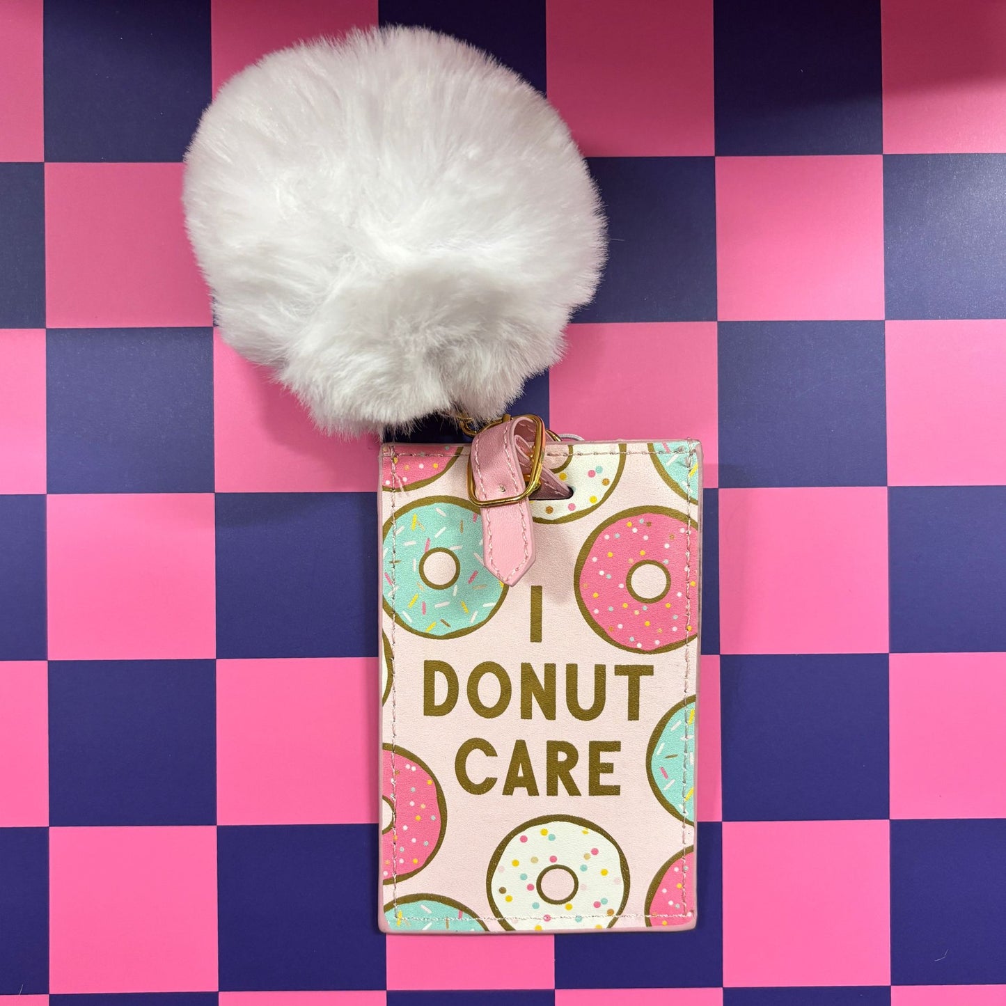 I Donut Care with Pompom Travel Luggage Tag