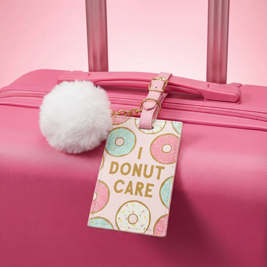 I Donut Care with Pompom Travel Luggage Tag