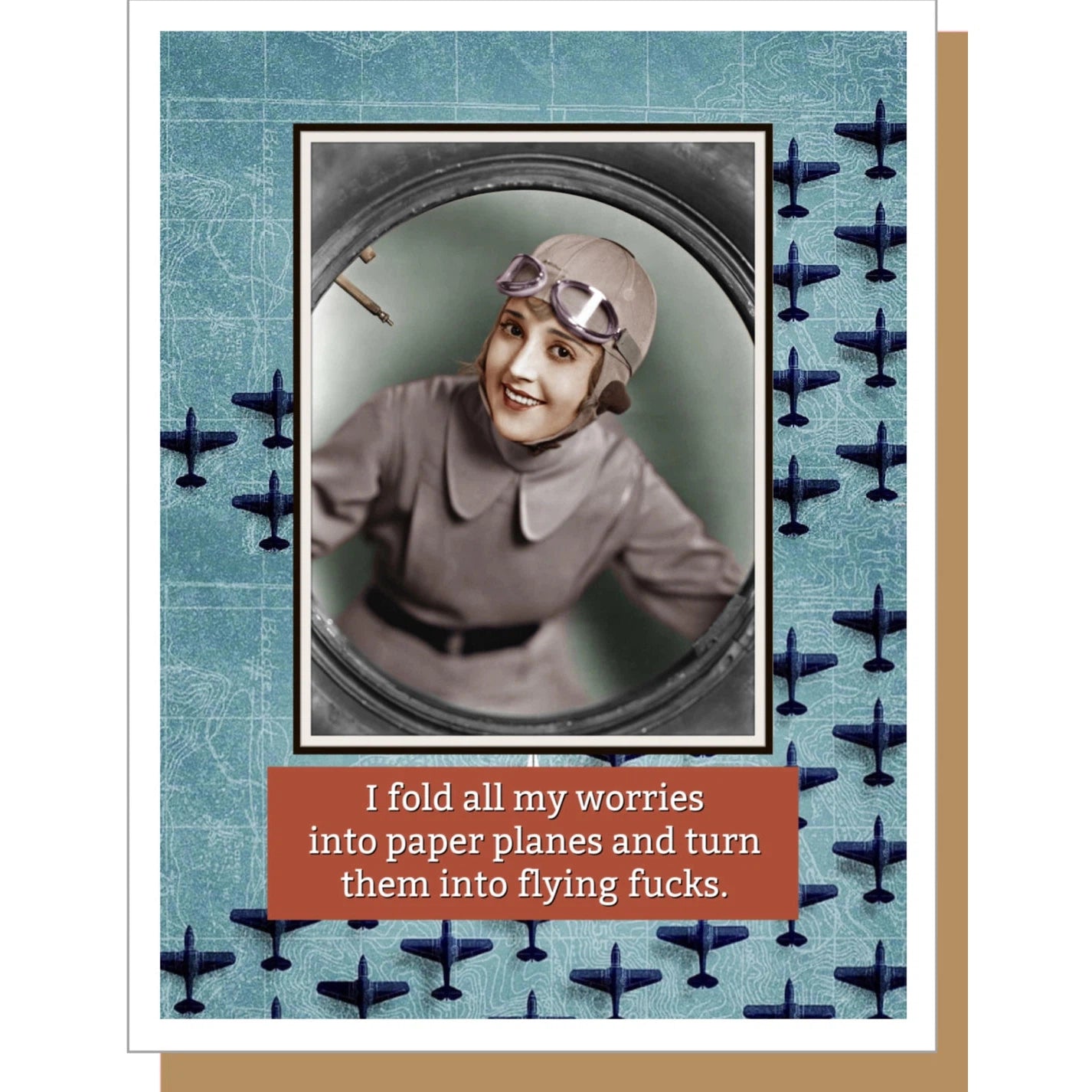 I Fold My Worries Into Paper Planes Greeting Card