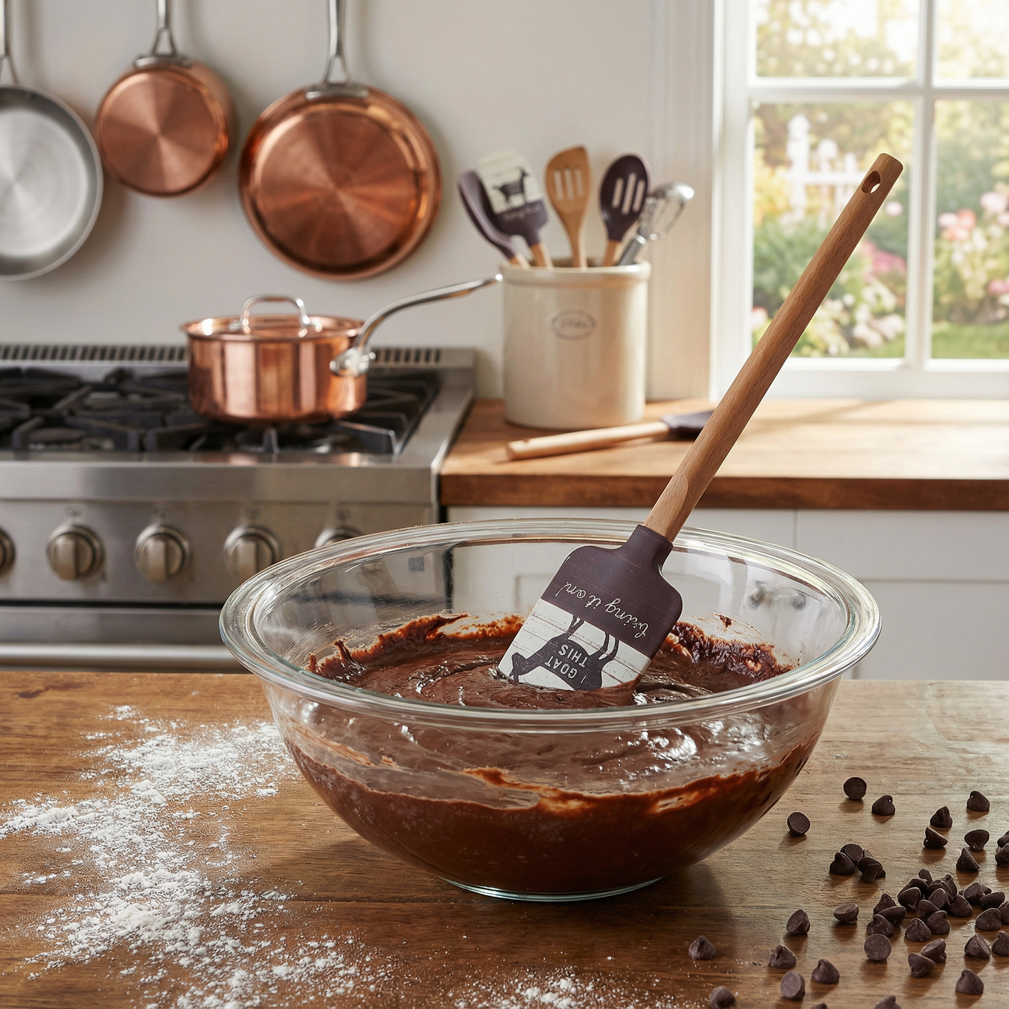 I Goat This Bring It On Silicone Spatula | Wooden Handle Double-Sided Spatula