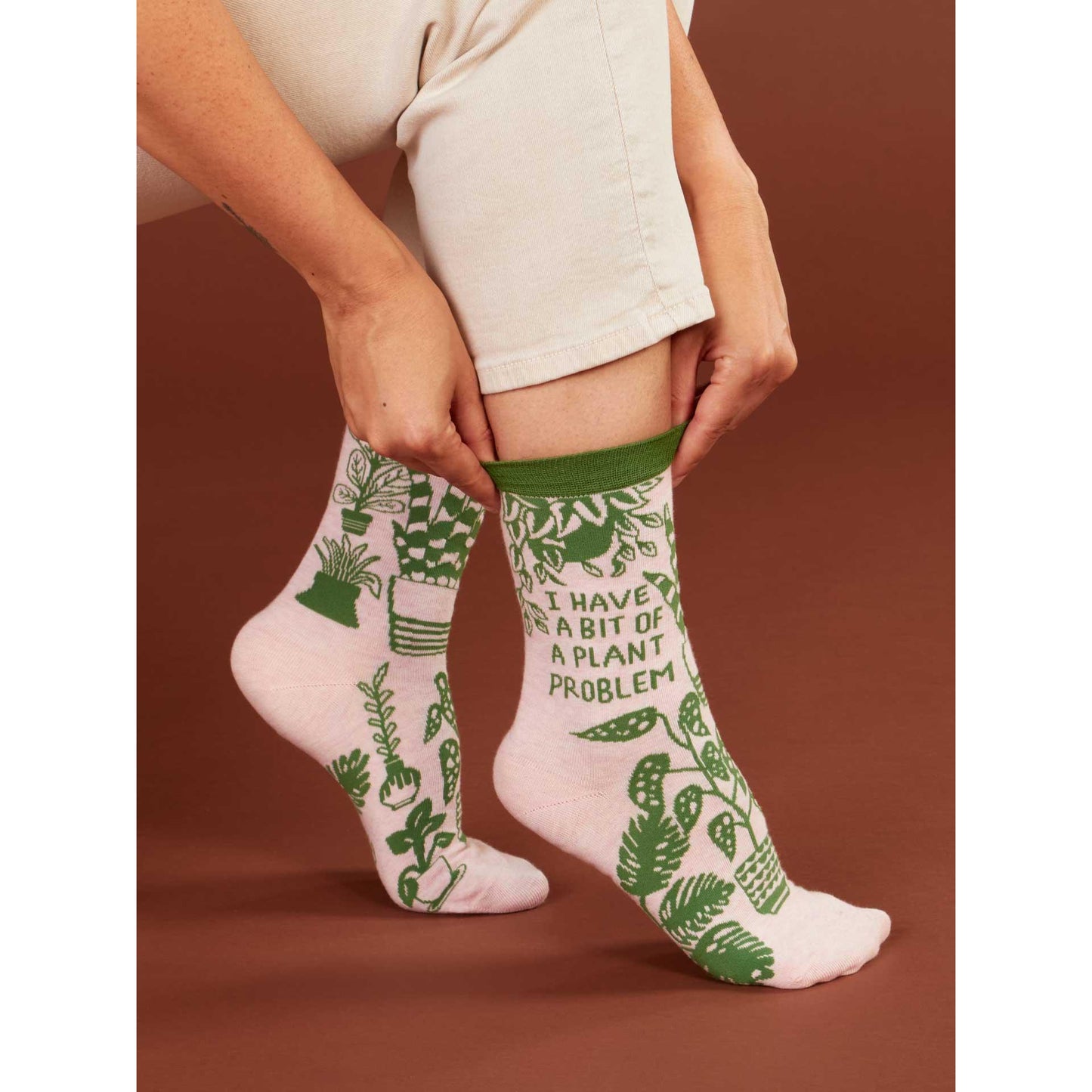 I Have A Bit Of A Plant Problem Women's Crew Socks | Novelty Funny Socks | BlueQ at GetBullish