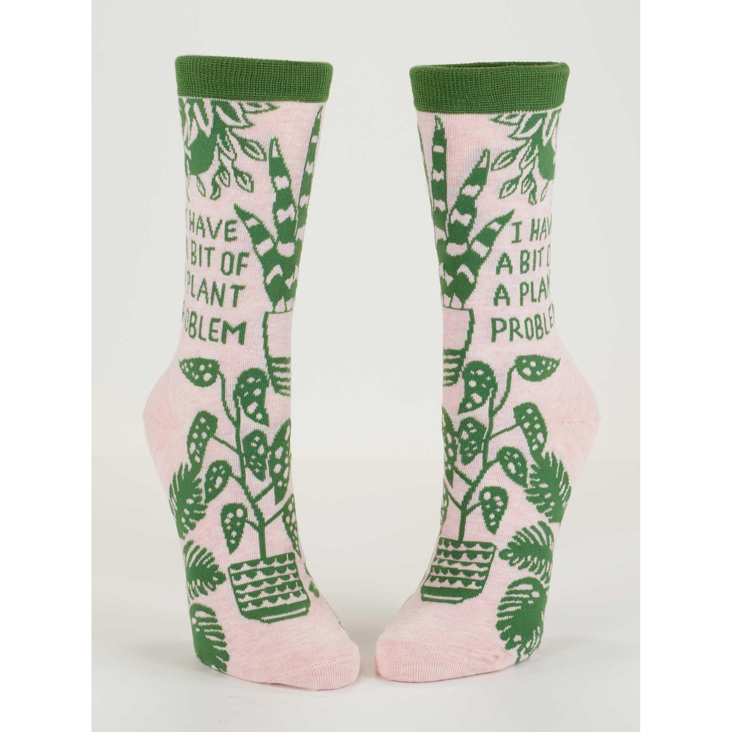 I Have A Bit Of A Plant Problem Women's Crew Socks | Novelty Funny Socks | BlueQ at GetBullish