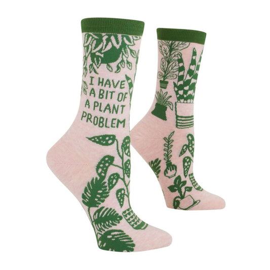 I Have A Bit Of A Plant Problem Women's Crew Socks | Novelty Funny Socks | BlueQ at GetBullish