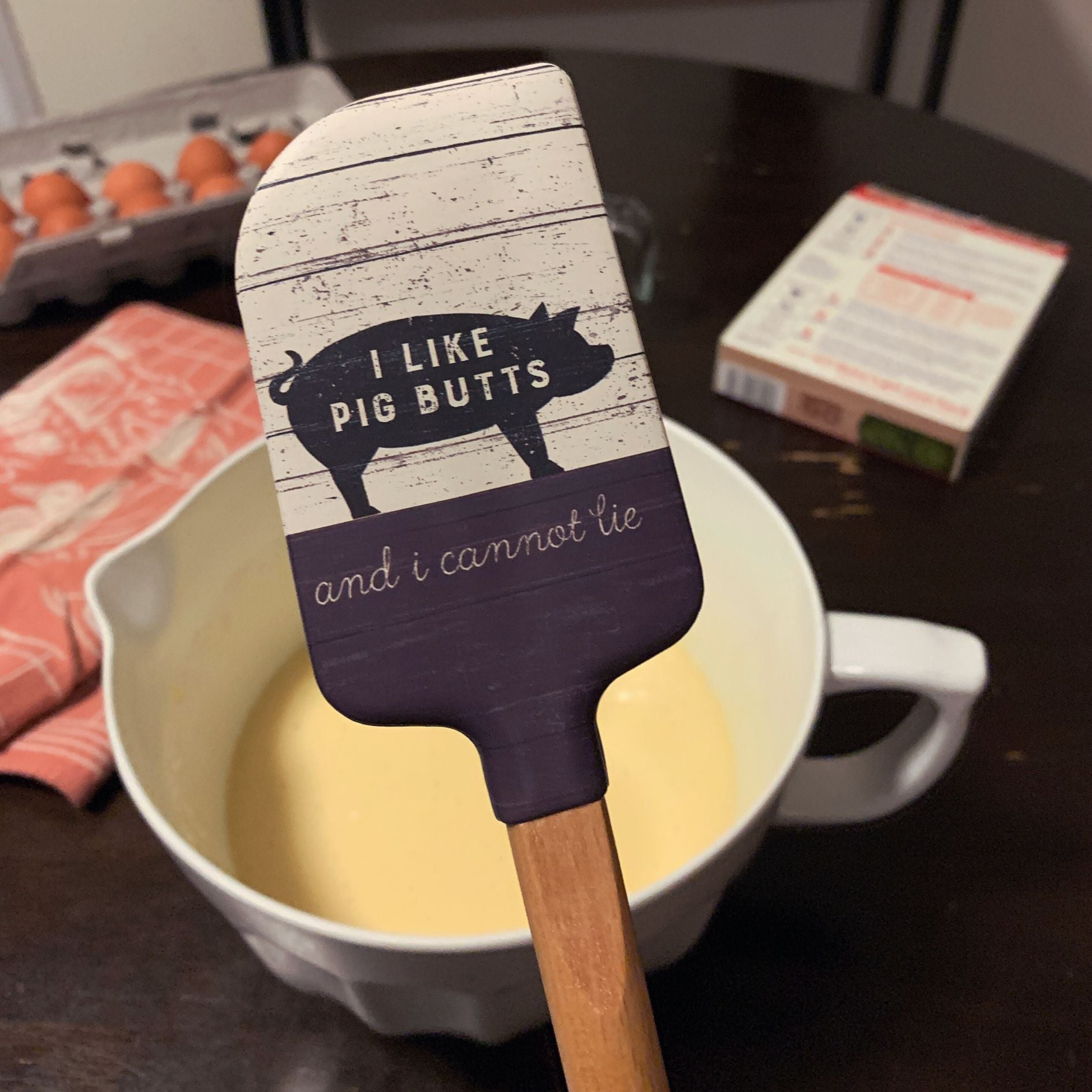 I Like Pig Butts And I Cannot Lie Spatula | Double-sided Silicone Spatula With a Wooden Handle