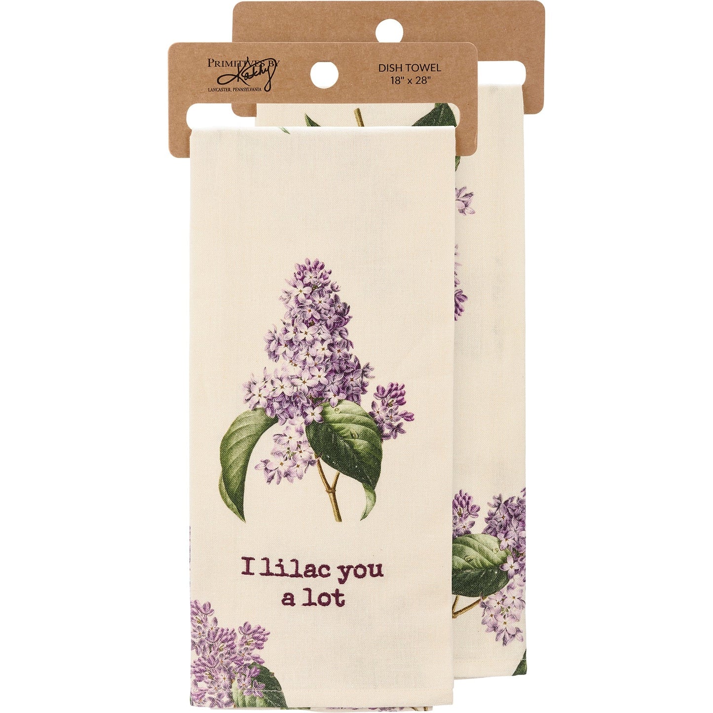 I Lilac You A Lot Dish Cloth Towel | Cotten Linen Novelty Tea Towel | Cute Kitchen Hand Towel | 18" x 28"