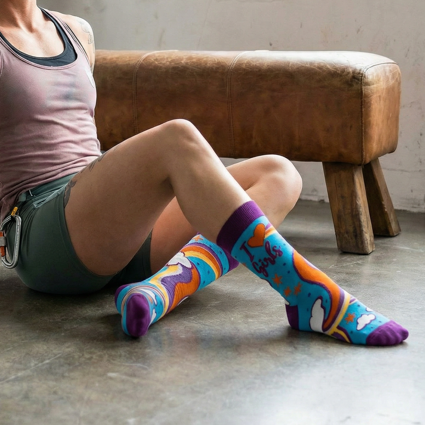 I Love Girls Women's Crew Socks | LGBT Lesbian Pride Rainbow Socks