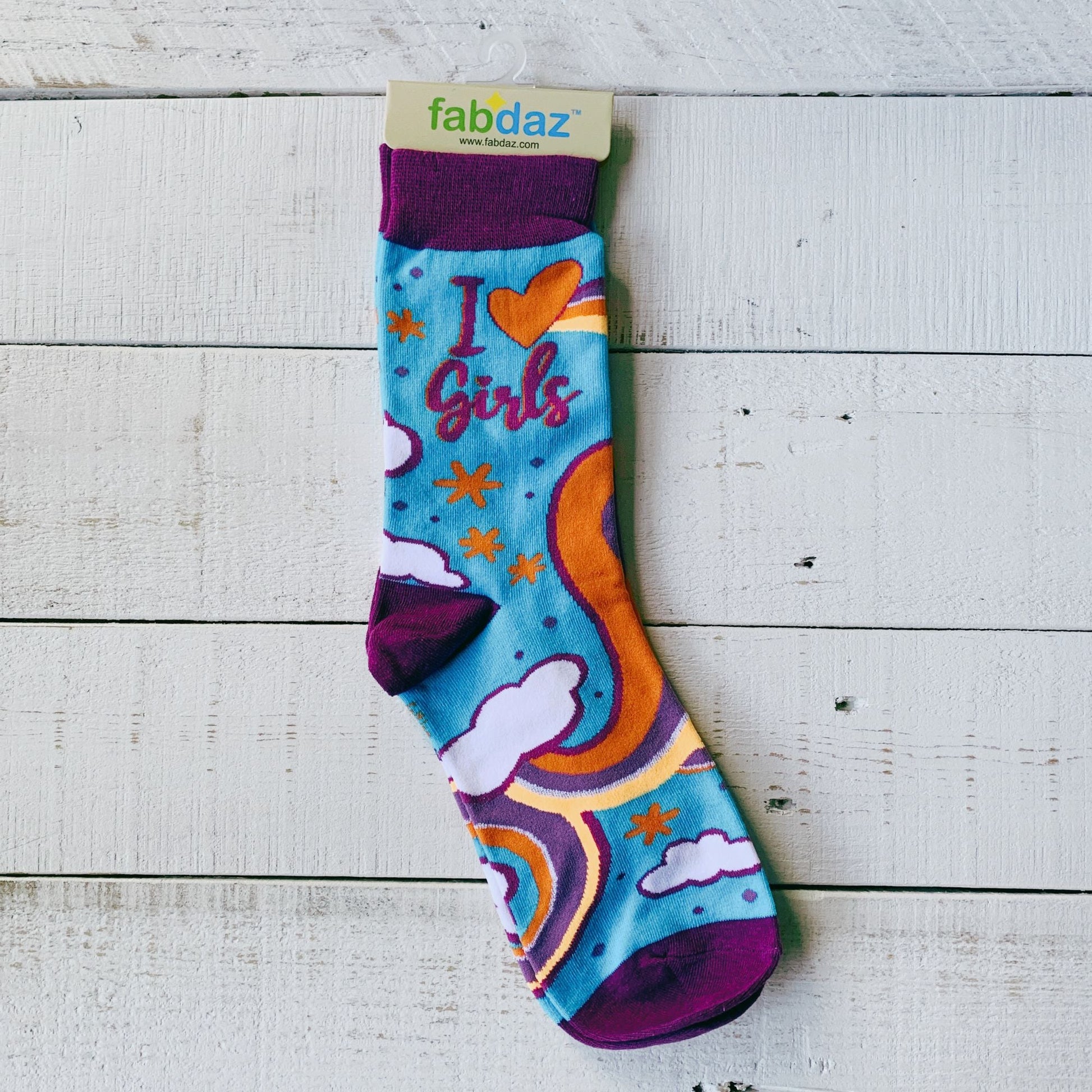 I Love Girls Women's Crew Socks | LGBT Lesbian Pride Rainbow Socks