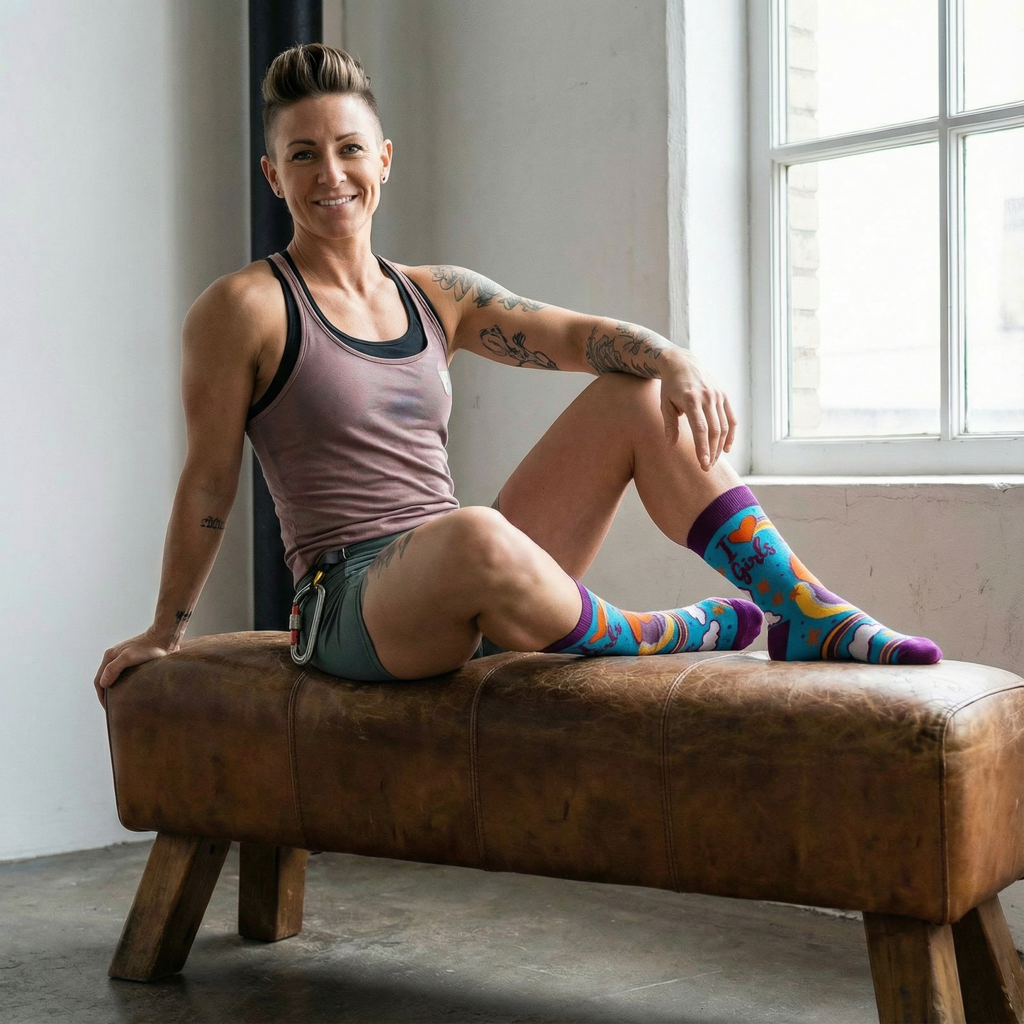 I Love Girls Women's Crew Socks | LGBT Lesbian Pride Rainbow Socks