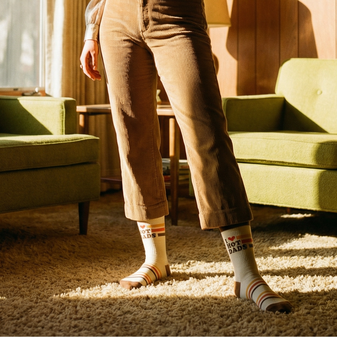 I Love Hot Dads Socks | Retro Funny Socks