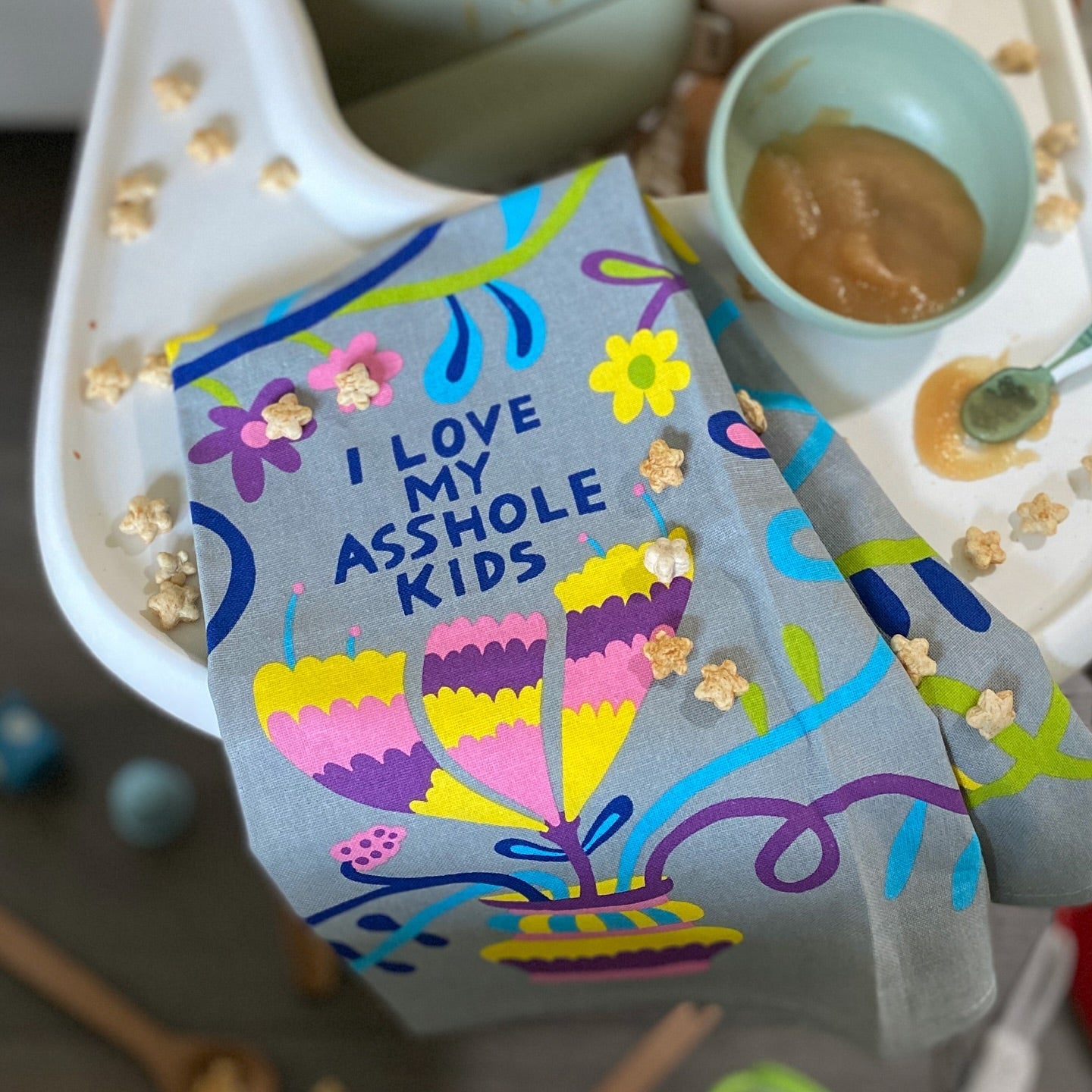 I Love My Asshole Kids Screen-Printed Dish Towel | Kitchen Tea Hand Cotton Dish Cloth | 28" x 21" | BlueQ at GetBullish