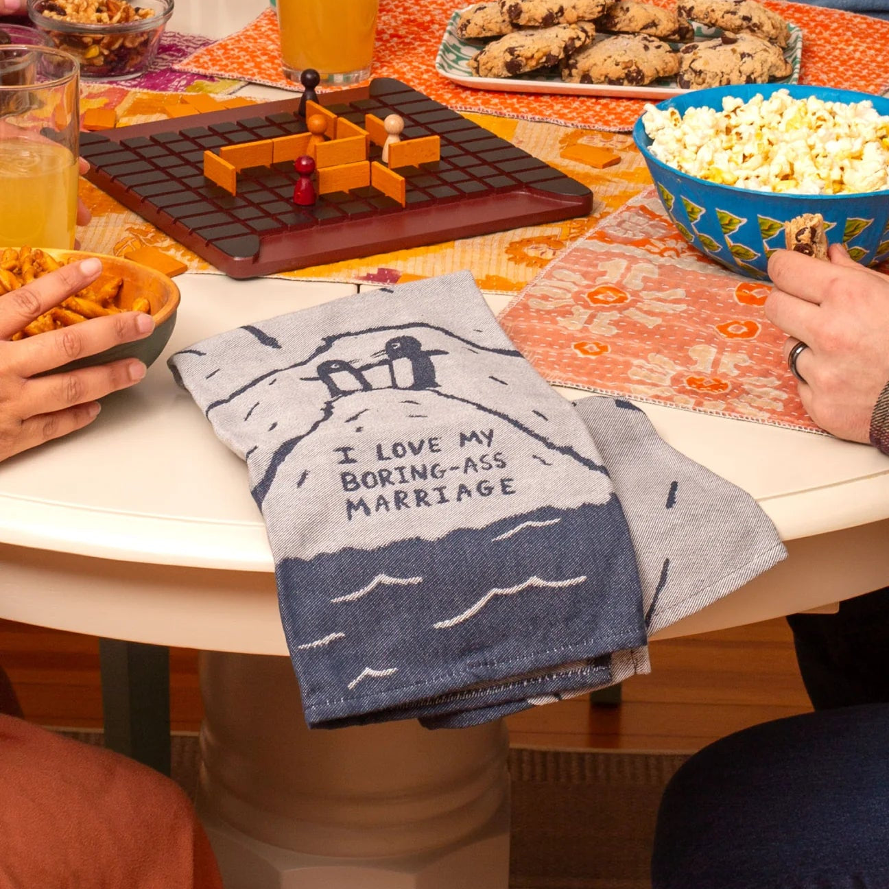 I Love My Boring- Ass Marriage Woven Dish Cloth Towel | Kitchen Tea Towel | 21" x 28" | BlueQ at GetBullish