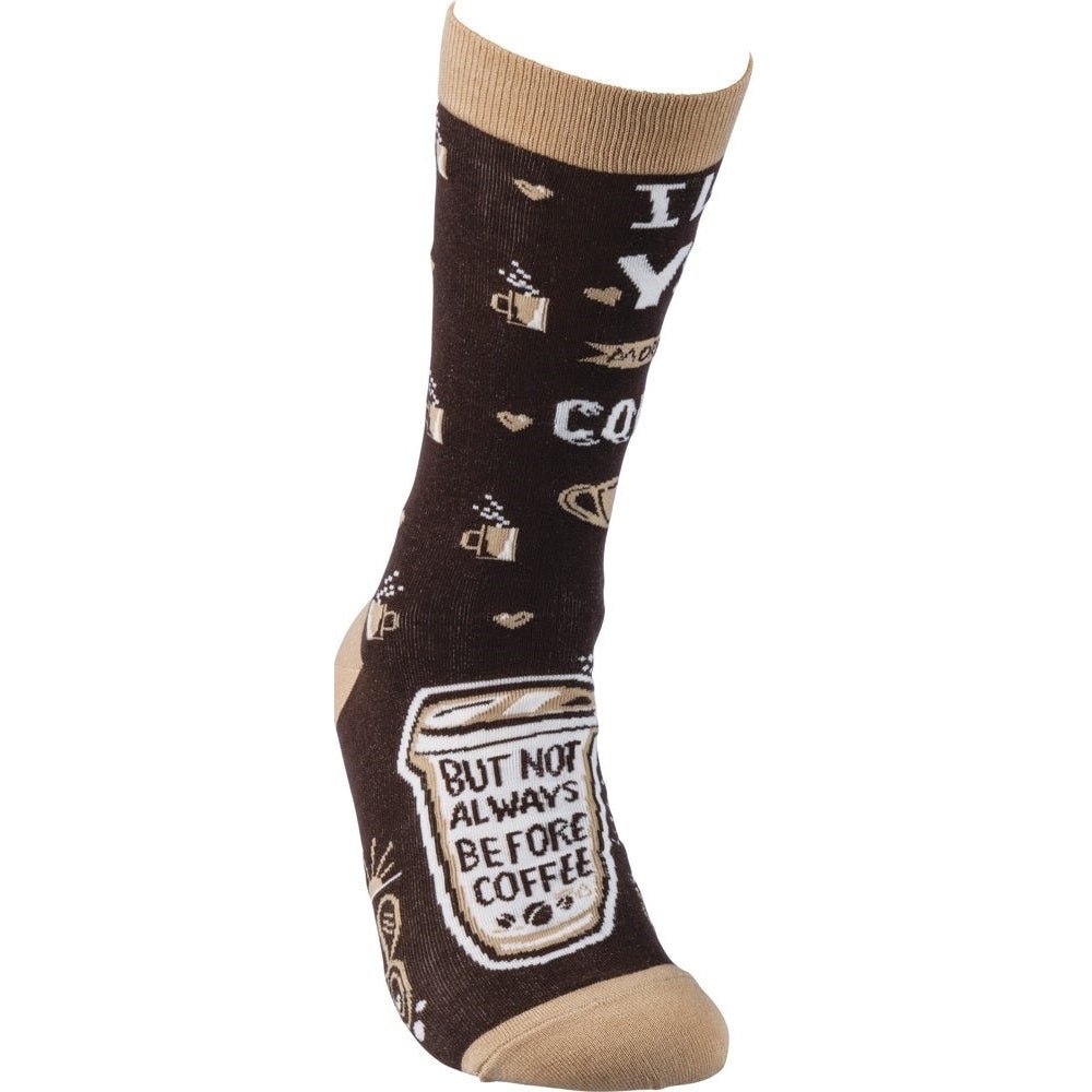 I Love You More Than Coffee But Not Always Before Coffee Funny Novelty Socks
