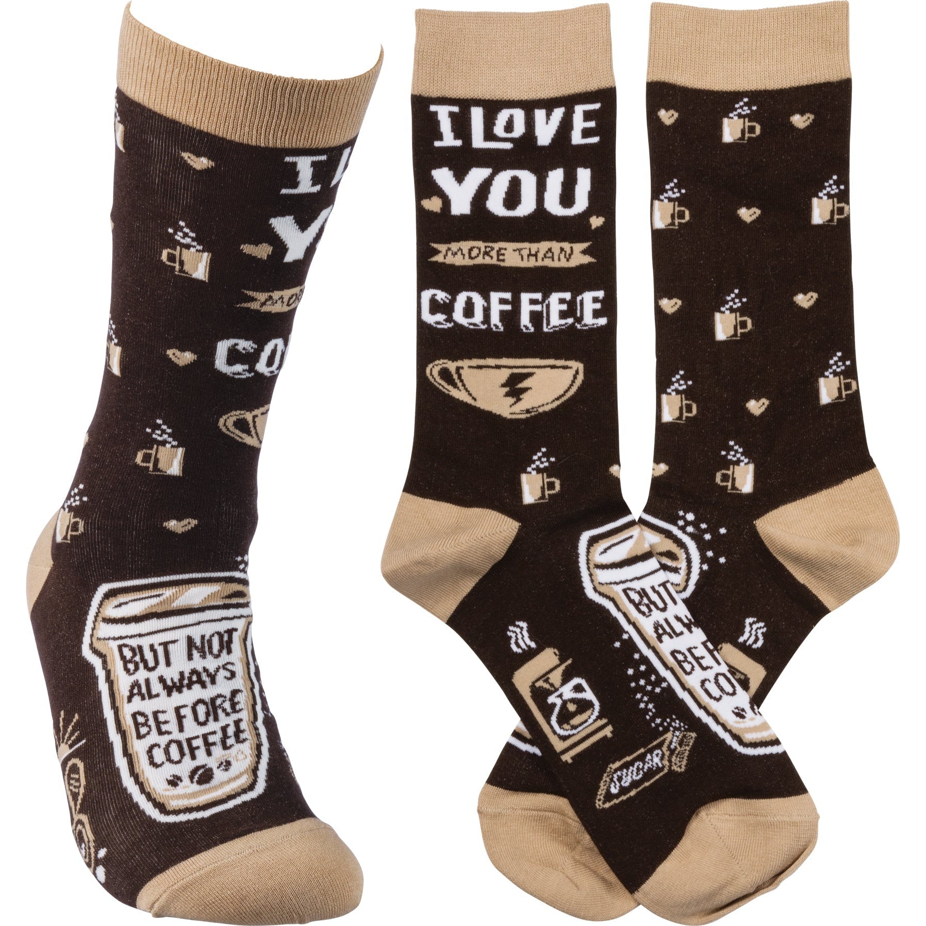 I Love You More Than Coffee But Not Always Before Coffee Funny Novelty Socks
