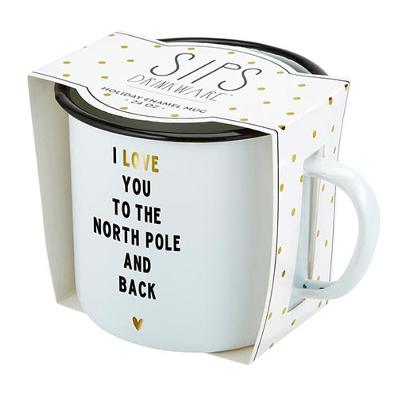 I Love You To The North Pole And Back Holiday Enamel Mug | Coffee Tea Cup | 24oz