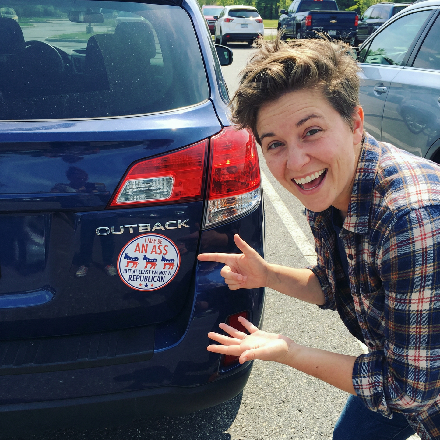 I May be an Ass But At Least I'm Not a Republican Car Magnet | 5" Diameter