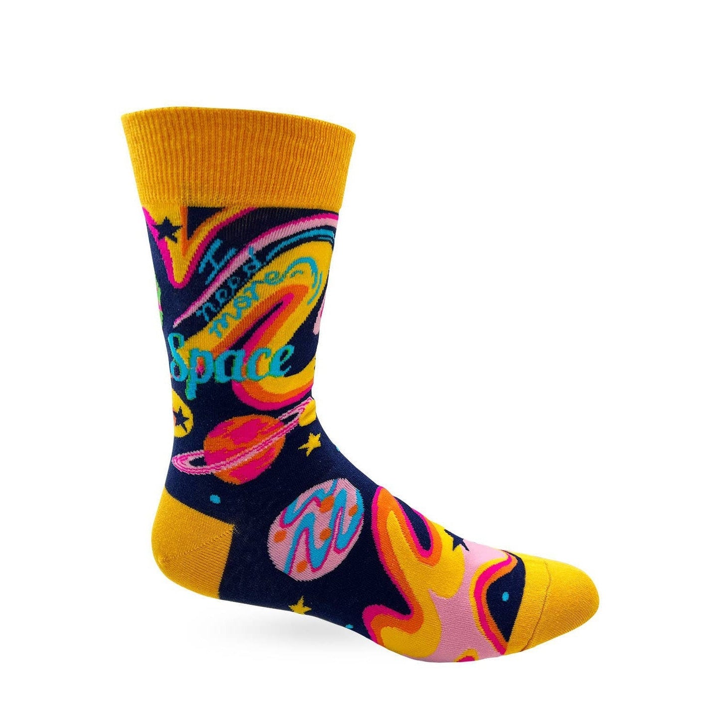 I Need More Space Men's Novelty Crew Socks | Planets Galaxy
