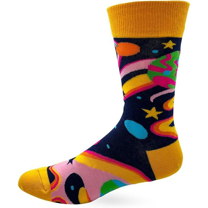 I Need More Space Men's Novelty Crew Socks | Planets Galaxy