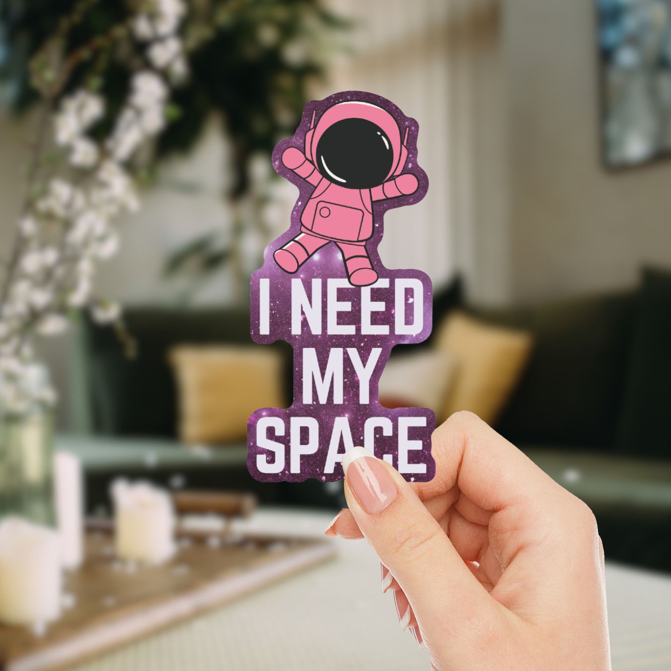 I Need My Space Astronaut Sticker | Vinyl Die Cut Decal