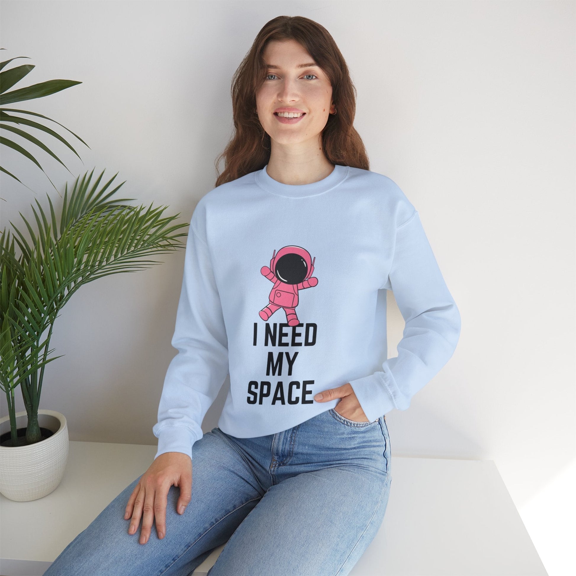 I Need My Space Astronaut Unisex Heavy Blend™ Crewneck Sweatshirt Sizes SM-5XL | Plus Size Available