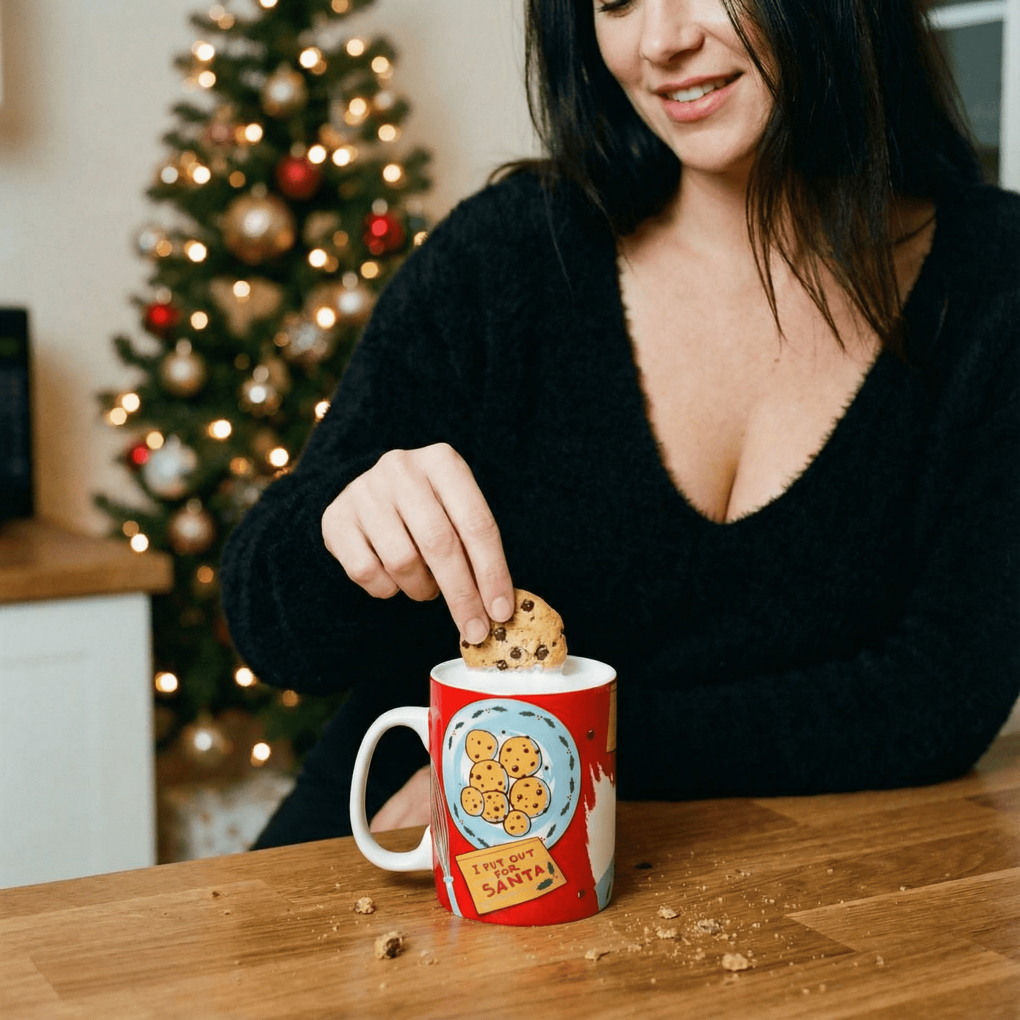 I Put Out For Santa Cookies Mug | Holiday Stoneware Coffee Tea Cup | 20oz