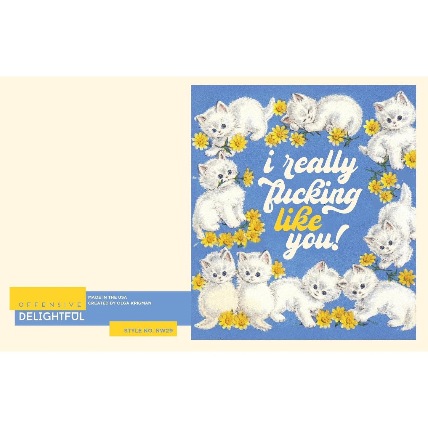 “I Really F***ing Like You” Like Kittens Love Card | Cute Cats Message Card
