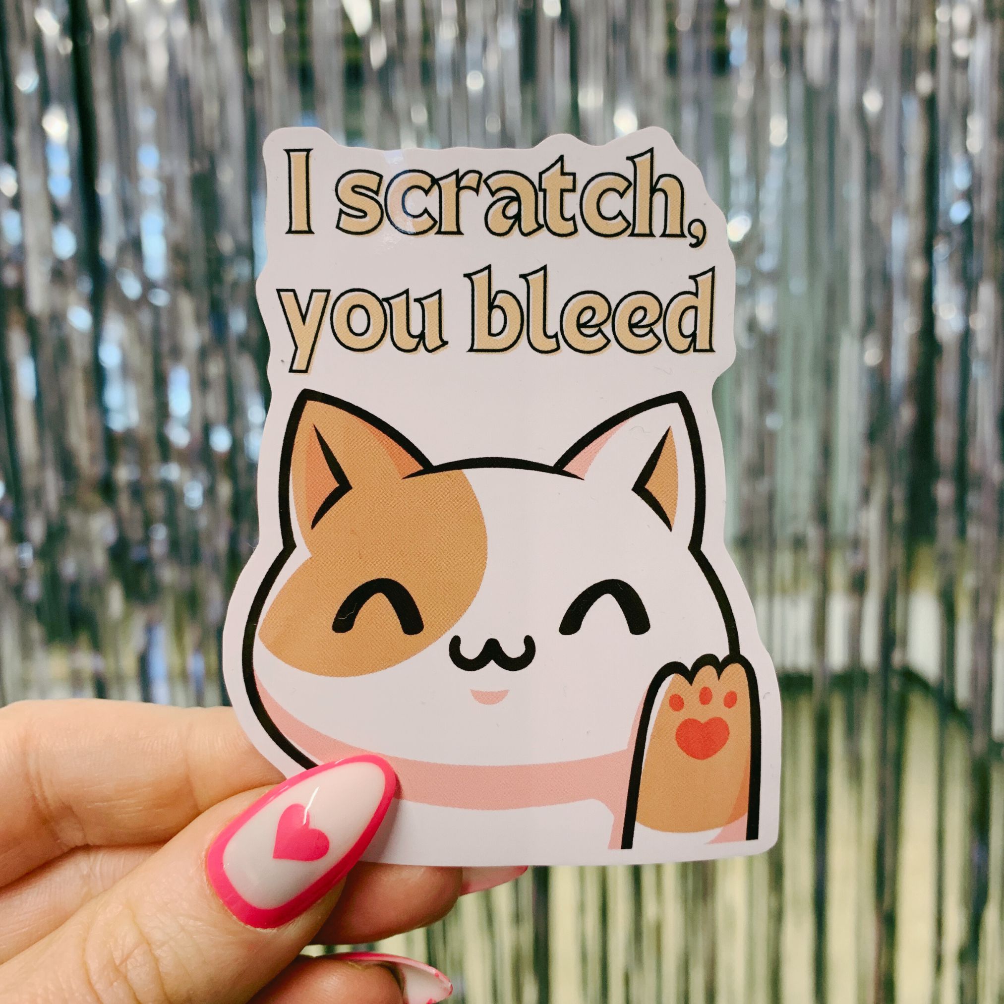I Scratch, You Bleed Cat Sticker | Vinyl Die Cut Decal – The Bullish Store