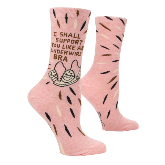 Pink socks with text and bra graphic design