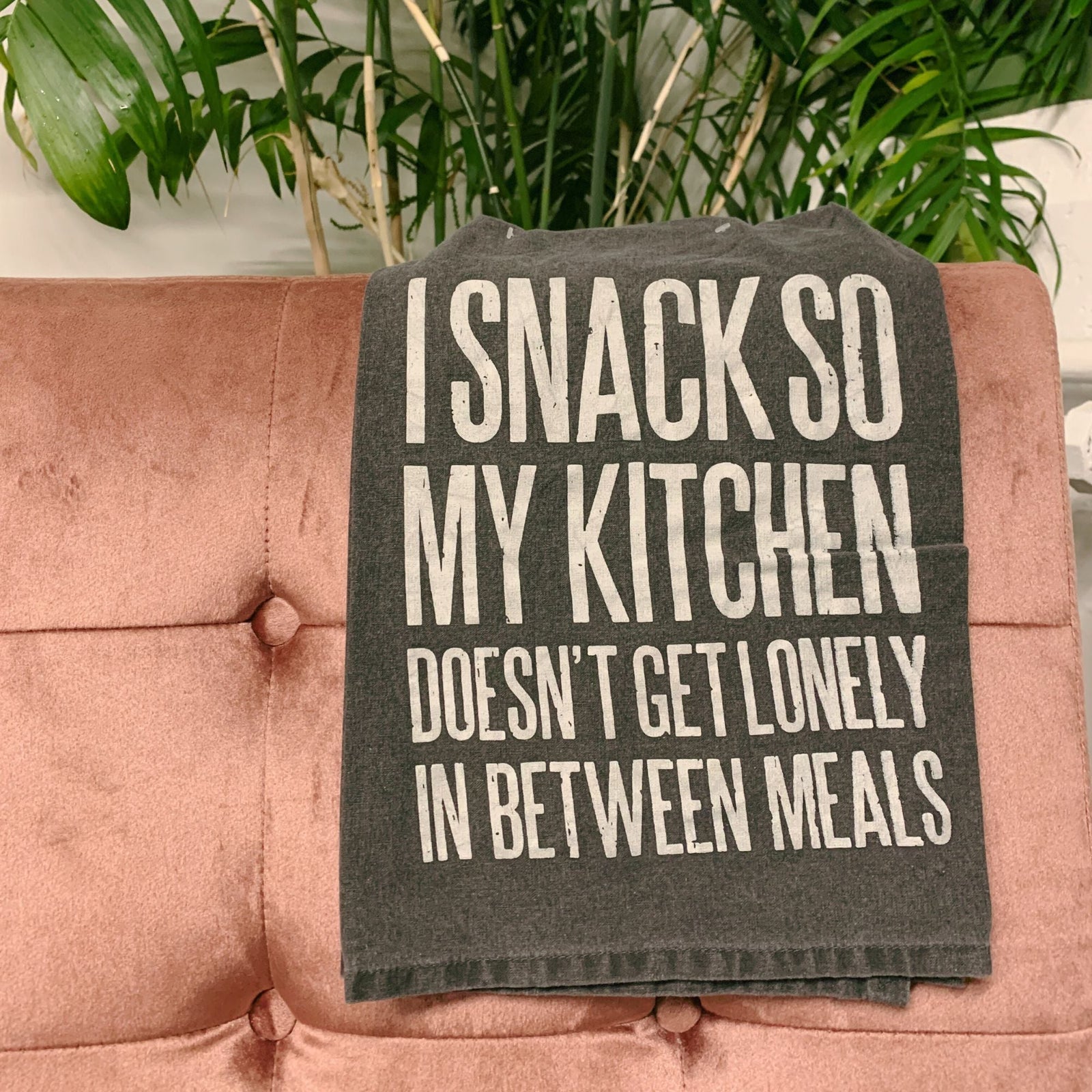 I Snack So My Kitchen Doesn't Get Lonely Dish Cloth Towel | Novelty Silly Tea Towels | Hilarious Kitchen Hand Towel | 28" x 28"