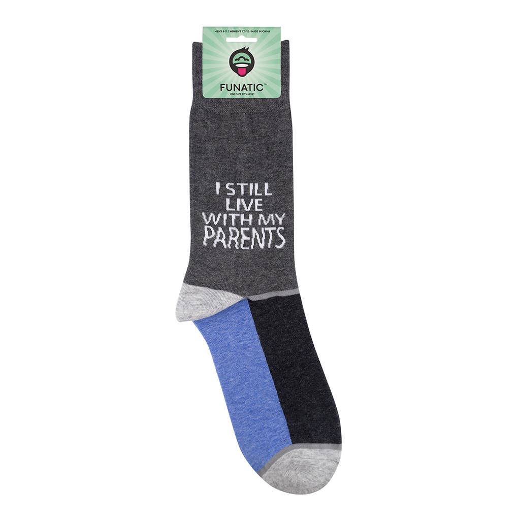 I Still Live With My Parents Socks | Adulting Unisex Funny Socks