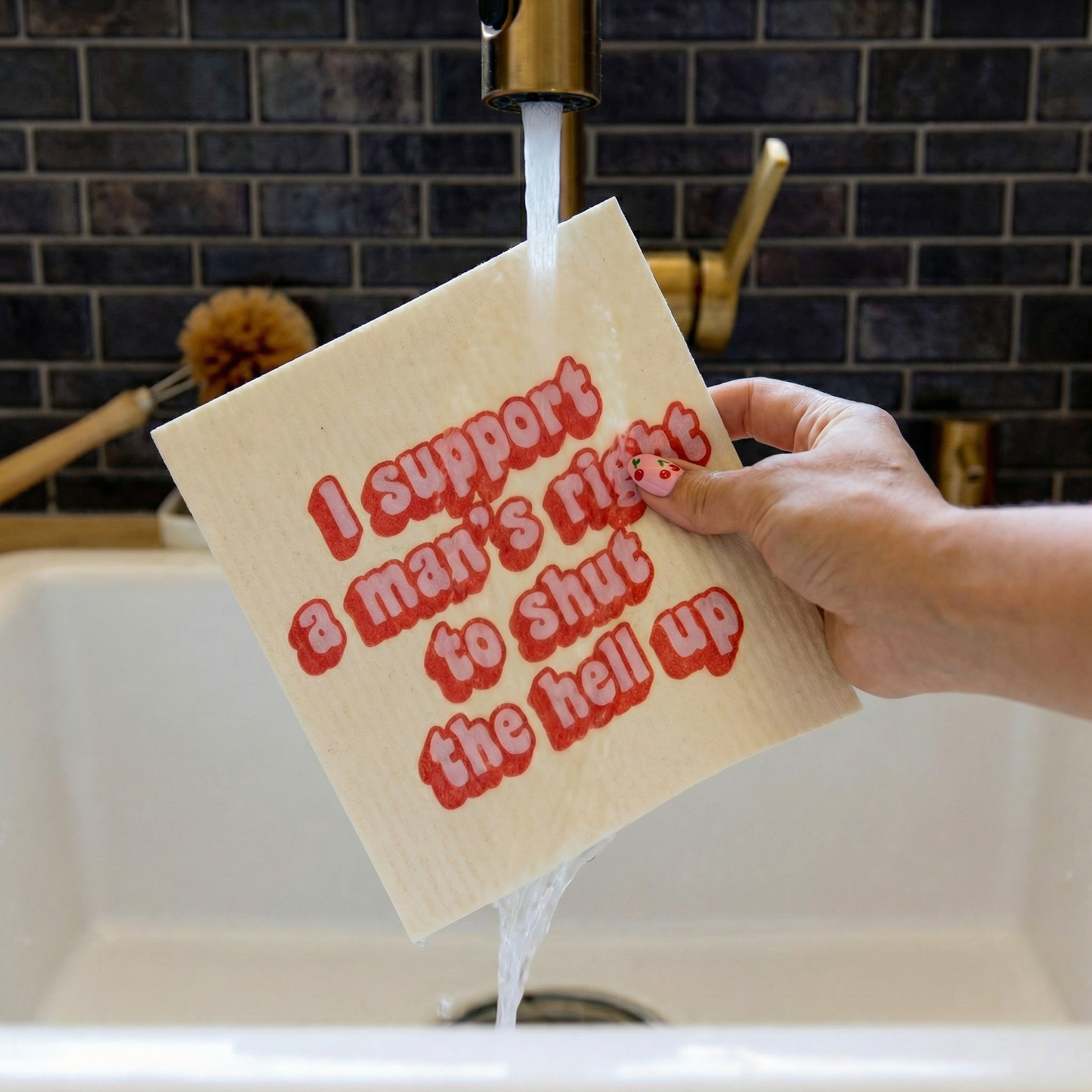 I Support A Man’s Right Swedish Dishcloth Set | Funny Feminist Cleaning Cloths Set of 2