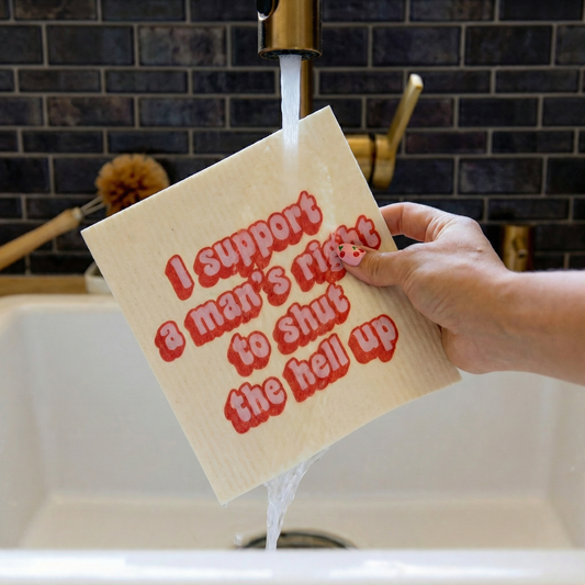 I Support A Man’s Right Swedish Dishcloth Set | Funny Feminist Cleaning Cloths Set of 2