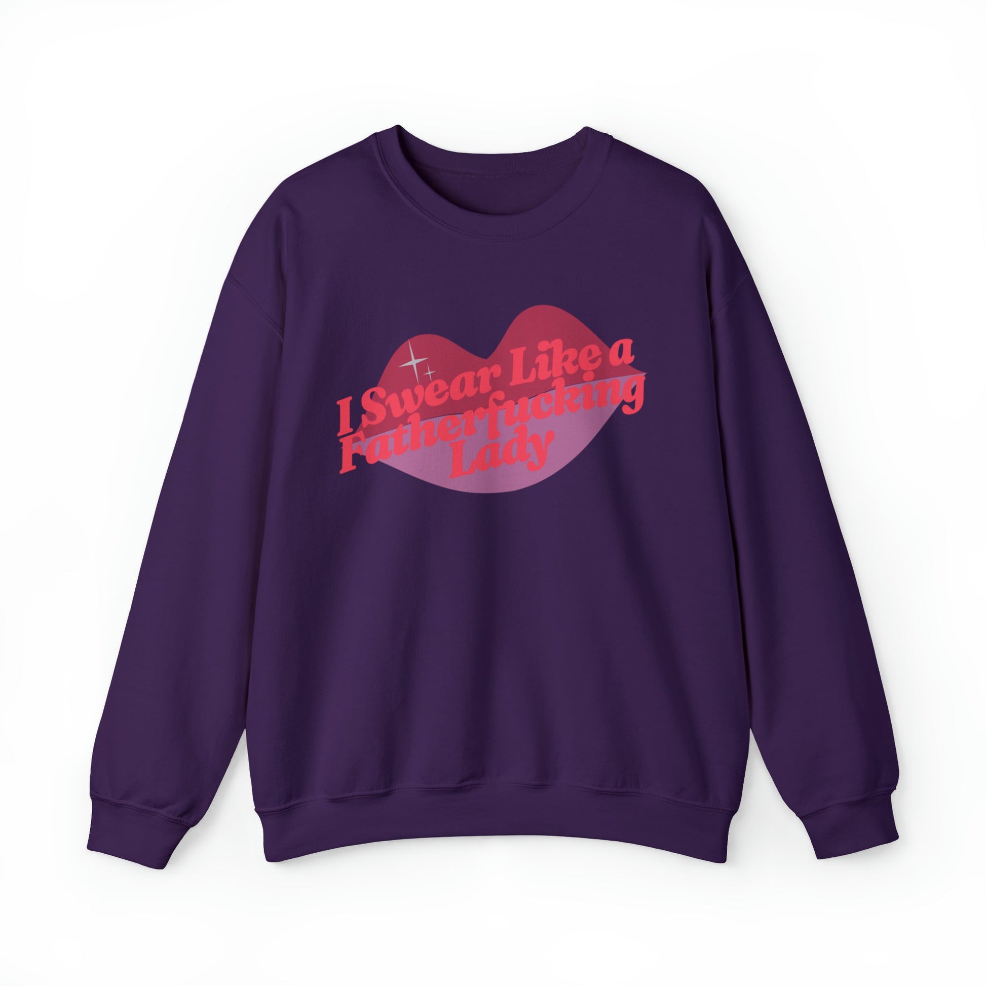 I Swear Like a Fatherfucking Lady Unisex Heavy Blend™ Crewneck Sweatshirt Sizes SM-5XL | Plus Size Available