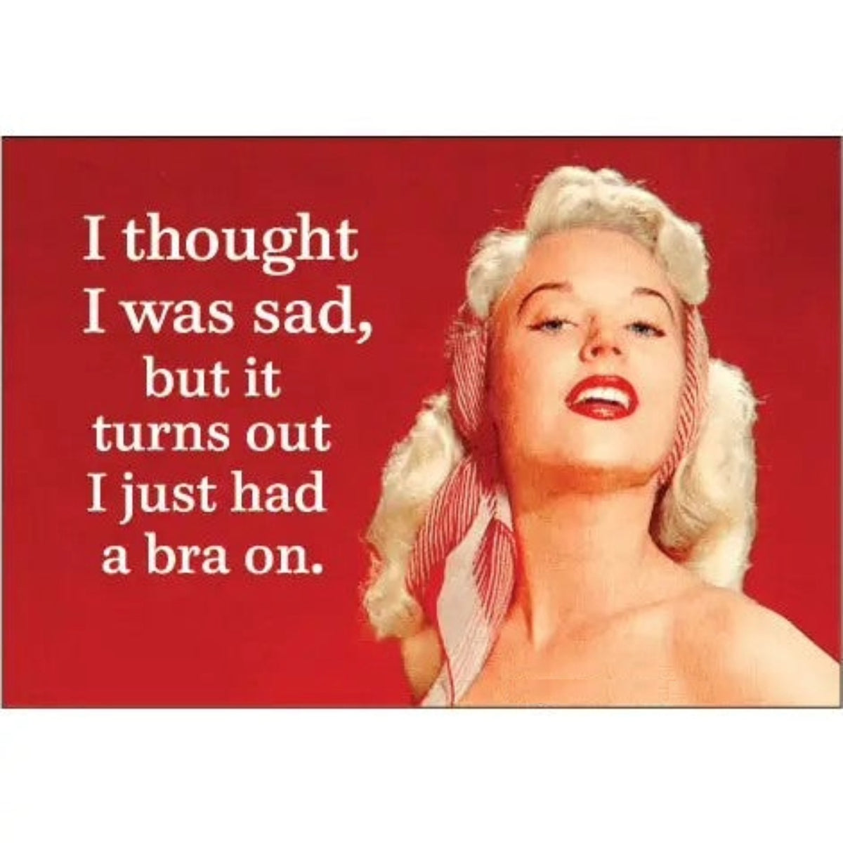 I Thought I Was Sad, But Turns Out I Just Had A Bra Rectangular Magnet | Refrigerator Magnetic Surface Decor-Ephemera-The Bullish Store