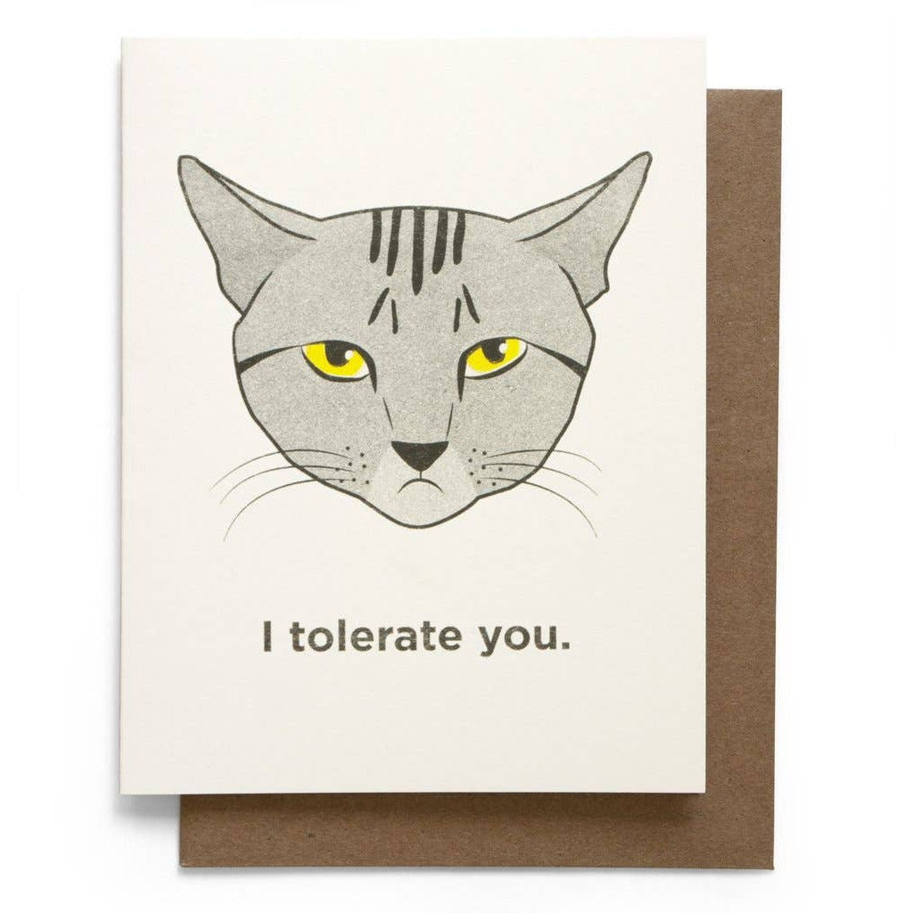 I Tolerate You Cat Illustration Greeting Card